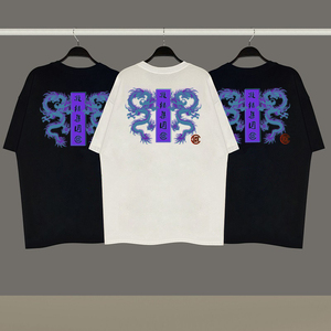 谦仔原创 陈冠希clot凝结集团华人胶囊限定中国龙印花圆领短袖tee