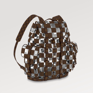 路易威登lv男士双肩包旅行包手提包棉帆布饰面翻盖按扣束带闭合