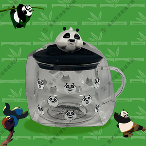 环球影城功夫熊猫主题透明玻璃杯子