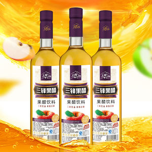 24莺笙阁旗舰店天猫三锋苹果醋饮料750ml*6