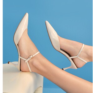 高跟73小时宴会单鞋优雅一字带高跟鞋女camille