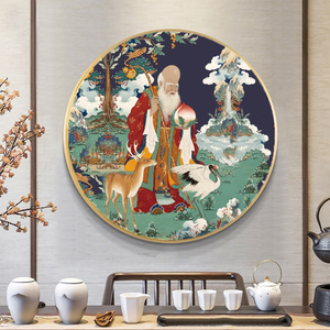 藏式和谐四瑞装饰画客厅玄关吉祥八宝唐卡藏族布达拉宫背景墙壁画