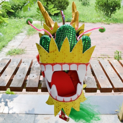 舞龙道具k龙头龙尾影视舞台龙头道具表演舞龙舞狮演w出道具儿童款