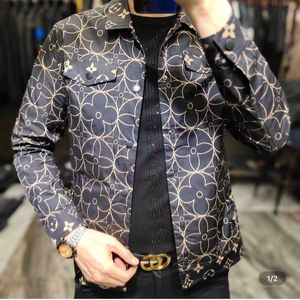 正品代购lvнck春新款夹克男潮牌翻领满天星时尚上衣百搭修身外套