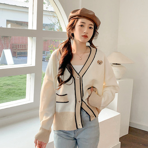 zara宽松慵懒风毛衣外套2021年秋冬季新款外搭上衣女装白色针织衫