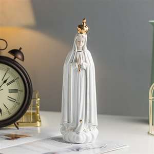 玫瑰法蒂玛圣母玛利亚圣像天主教圣物教堂家庭雕像陶瓷礼饰品摆件