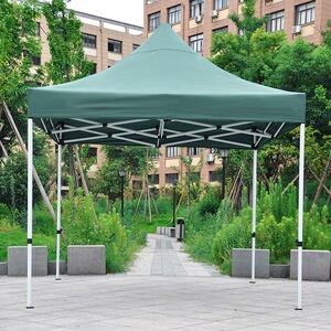 户外折叠帐篷摆摊用四方大伞雨棚防雨墨绿色棚子四角遮阳棚四脚蓬