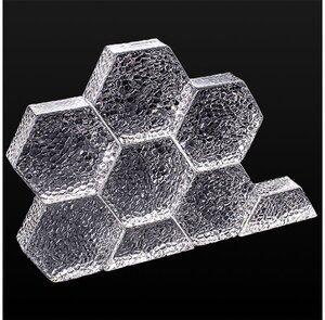 玻璃砖透明六角水晶砖方形实心水波纹隔断墙创意彩色气泡砖热熔1