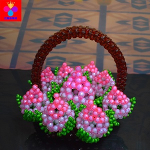 diy编织手工串珠寿桃篮子材料包散珠子家居饰品摆件老人礼物喜庆