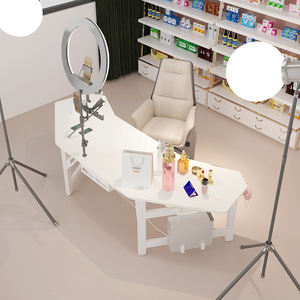 直播桌子主播用专用轻奢电脑办公桌工作音乐台网红直播超大展示桌