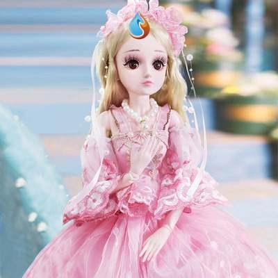 玩县女孩玩具公主长发娃娃可梳头女孩子儿童小宝宝洋娃娃安抚礼