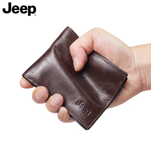 22jeep男士钱包男真皮短款复古潮男式新款小众简q约头层牛皮钱夹