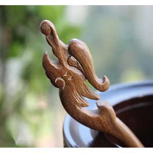 古代男士发簪龙|绿檀木木簪子古典古装男式簪道士头饰龙头光洁木1