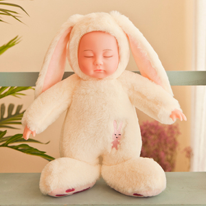 仿真娃娃正品晚安睡眠睡萌安抚2岁f玩偶睡觉婴儿睡梦玩具软胶大号