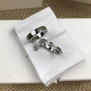 新款小ck满天星情侣戒指简约时尚陶瓷双环黑金拼色对戒送情人礼物