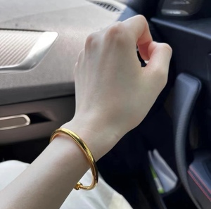 新品黄金传承手镯女素圈实心9999万足金饰品纯金古法金镯子送女友