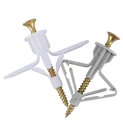 塑料石膏板塞专用飞机膨胀螺丝蝴蝶型自攻胀膨胀丝螺丝管胶管涨