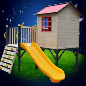 大型儿童木屋树屋攀爬p滑梯儿童游戏房幼儿园大玩具戏童屋子游儿.