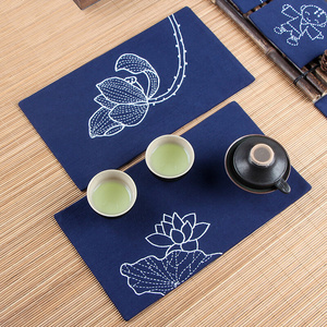 古法手工老土布手缝勾边刺子绣双面图案茶杯垫吸水隔热垫0人付款9