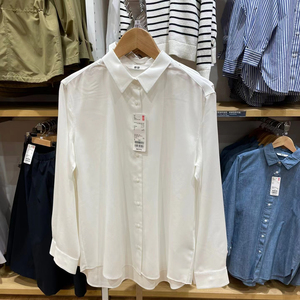 2022春秋女装花式衬衫云朵衫长袖通勤百搭薄衬衣优衣库种草445445