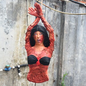 恐怖黑发女尸体道具鬼屋密室逃脱装饰丧尸l摆件鬼城僵尸魔鬼游乐