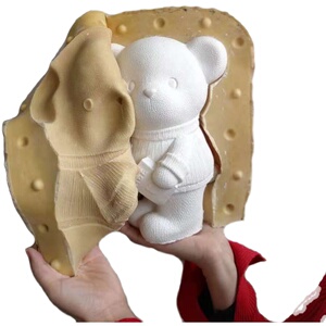 石膏模具乳胶模型公园摆摊石u膏像彩绘娃娃16*20cm可爱女孩艺彩