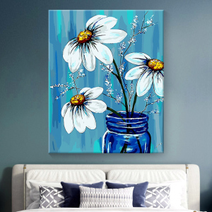 装饰挂画高级定制花卉手工填色丙烯水彩涂色手绘填充diy数字油画