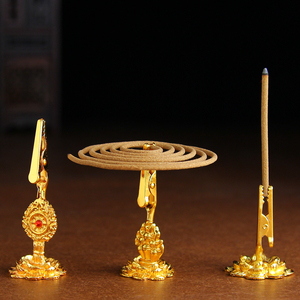 佛教用品合金香架莲花香夹香炉香座香插沉香o檀香卧香盘香线香适