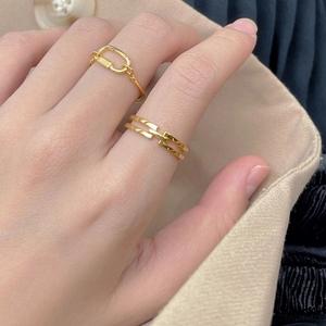 正品纯金ing系列999黄金戒指女实心足金女戒网红新款素金光圈指环