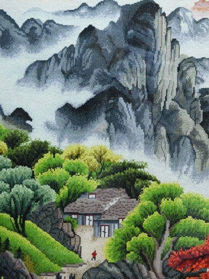 富春山居u图十字绣2020新款绣线绣客厅山水画风景大幅手工自己满