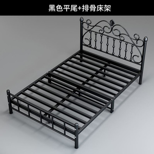 床寓简约铁架床铁艺s公架主卧.主床民宿铁床架1公5米1.8米铁艺床j