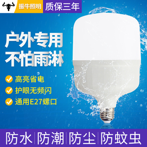 户外防水led节能灯超亮e27螺口白光暖光高亮度浴室防潮防水照明灯