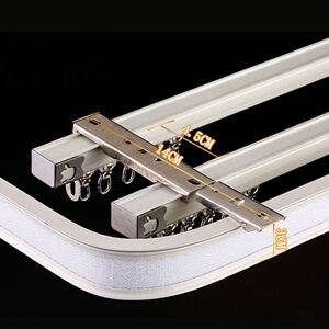 窗帘幔轨帘头眉自粘子母魔术贴客厅飘窗弯直单双轨加幔轨道窗帘1