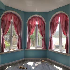 高档专业定制e型式别形窗帘圆形拱形弧形拱欧弧型异墅阁楼天窗ins