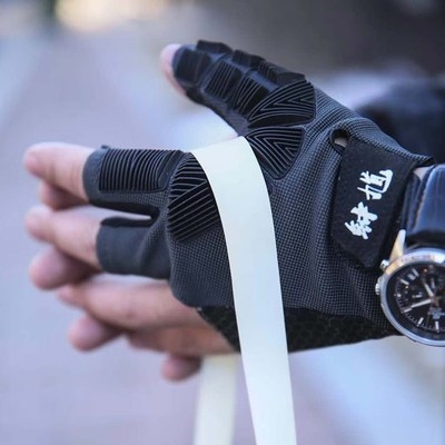 无架弹弓护指环钟馗老妖乔好扁皮筋弹v弓无架手套户外格斗半指有