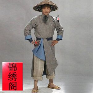 宋朝男士棉麻古装汉服老百姓破旧渔夫樵夫农民群演杂役苦工演出服