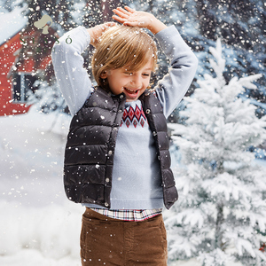 nesso蘑菇灯轻薄儿童羽绒马甲背心内胆中大童宝宝男女童外穿冬季