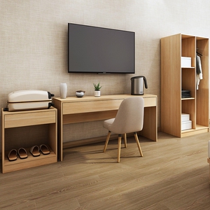 便捷酒店简易台式书桌电视机酒店客房酒店家具定制宾馆酒店书柜