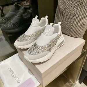 代购jimmy choo/周仰杰 女运动鞋水晶镶嵌休闲跑鞋时尚经典老爹鞋