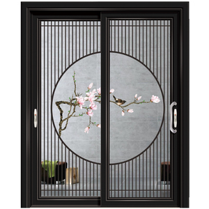 厨房客厅阳台i推拉门隔断新中式现代简约铝合金极窄边夹丝玻璃