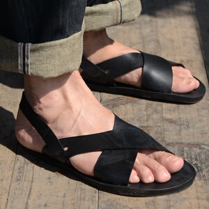 越南进口范光春手工轮胎鞋男士沙滩凉鞋胡志明同款复古时尚加大码