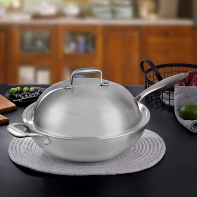 高档316不锈钢炒锅不粘锅无涂层锅具少油x烟炒菜锅德国电磁炉