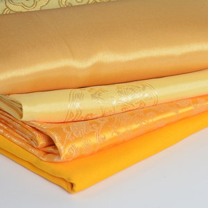 黄布佛布佛堂装饰桌布坐垫v布盖佛像黄布料黄色金丝绒绸缎布料