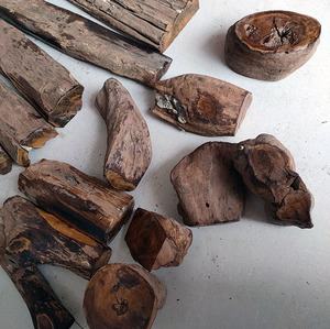 巴布亚贡木沉香原木料玉化龙鳞摆件 暗夜星空手串