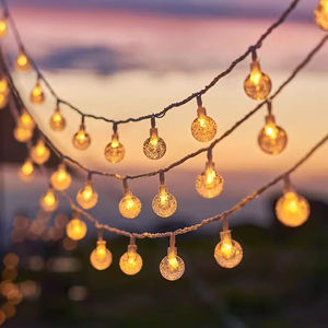 LED彩灯气泡球圆珠串灯户外防水可充电式太阳能闪灯露营氛围灯
