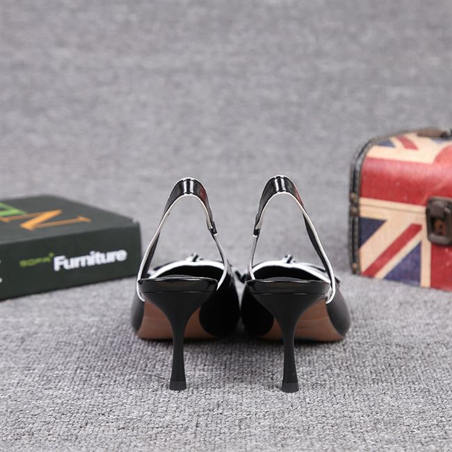 欧洲站2021夏新款女鞋欧货真皮尖头蝴蝶结细跟高跟鞋一h字带凉鞋