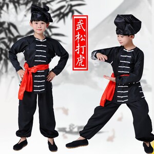 水浒传武松打虎演出服衣服六一儿童节成人话剧舞台表演服装武术服