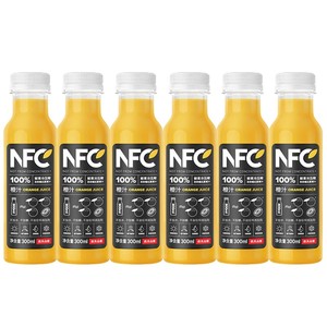 农夫山泉100%NFC果汁橙汁苹果香蕉汁纯果蔬汁代餐饮料300ml*6瓶