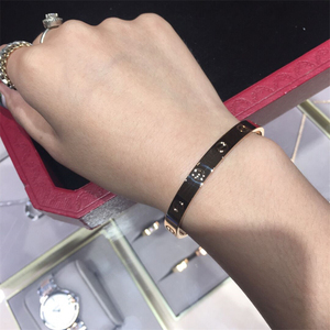 代购 cartier卡地亚 love系列 经典无钻开口手镯18金手环男女情侣