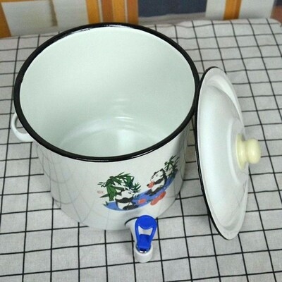 厚有盖搪瓷桶容量7加5l带水笼头凉茶水w桶缸装器茶桶